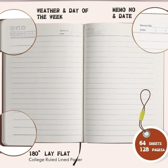 Tree of Life Faux Leather Journal Bamboo Pen Inspirational Bookmark Set Blue - Picture 11 of 12